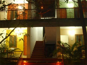 view of o nest cottage in kokan, cottage with ac non ac accomodation and veg non veg food 